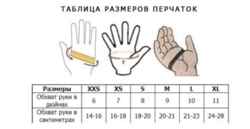 Как выбрать размер перчаток